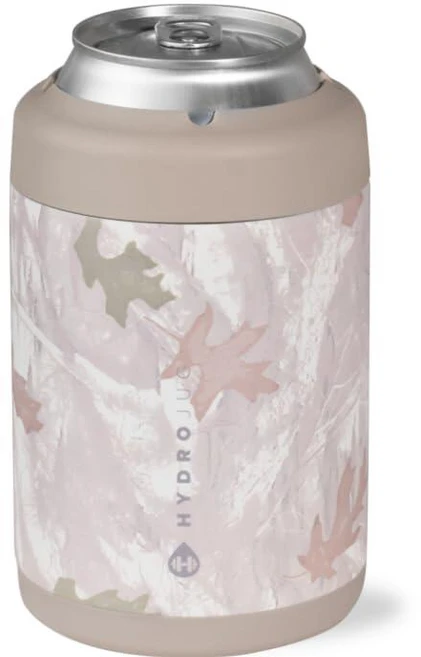 HydroJug 표준 캔 쿨러 - 2-in-1 단열 캔 쿨러 컵 - 미끄럼 방지 고무 베이스가 있는 스테인리스 스틸 캔 홀더 - 스크류 탑 뚜껑 - 식기세척기 사용 가능 - 3, 표준 355ml(12온스) 캔, 카모 - 쿠팡