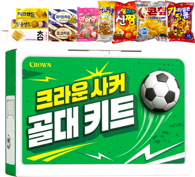 크라운 월드컵 과자 선물세트(골대키트 장난감 포함), 1박스, 크라운선물세트