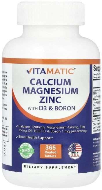 Vitamatic 칼슘 마그네슘 아연(D3 및 붕소 함유) 코팅 365정 Vitamatic (바이타매틱), Vitamatic, 칼슘, 마그네슘, 아연(D3 및 붕, 1개 - 쿠팡