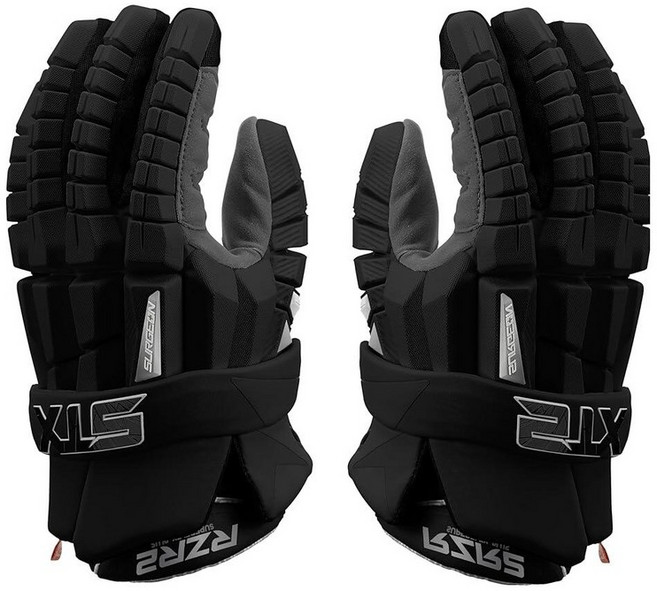 STX 라크로스 RZR 2 글러브 화이트 L 130269 6765328861, Medium, Medium, 블랙