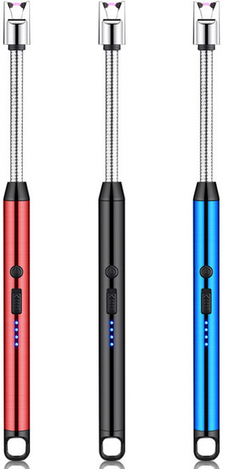 1+1+1 USB 충전식 전기 점화기 각도조절 플라즈마 점화스틱 (개별포장), 랜덤 혼합 3개입