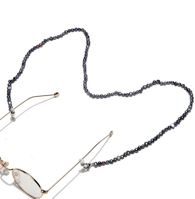 AAA 천연 흑진주 비즈 마스크걸이 목걸이 겸용 안경줄 안경소품
