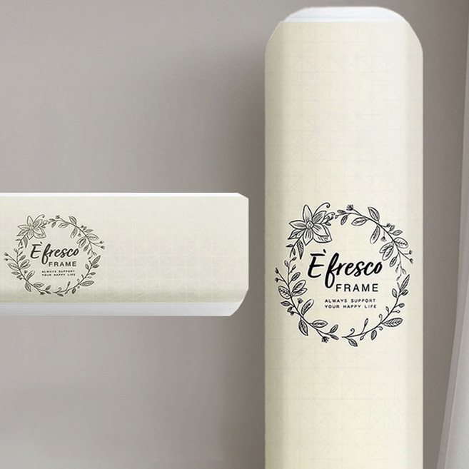 PULSEBIZ 에어컨커버 투인원세트 벽걸이+스탠드 에어컨덮개, 플라워프레임, 레몬베이지