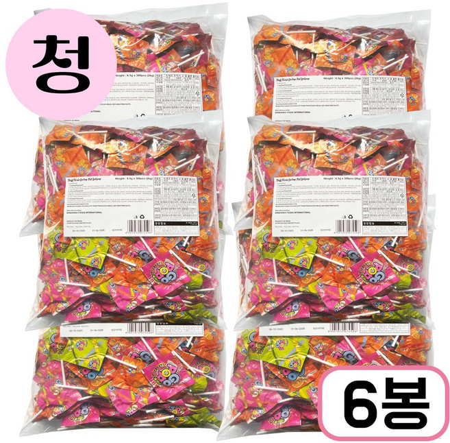 트릭시 고팝 플랫 롤리팝 2kg, 6개