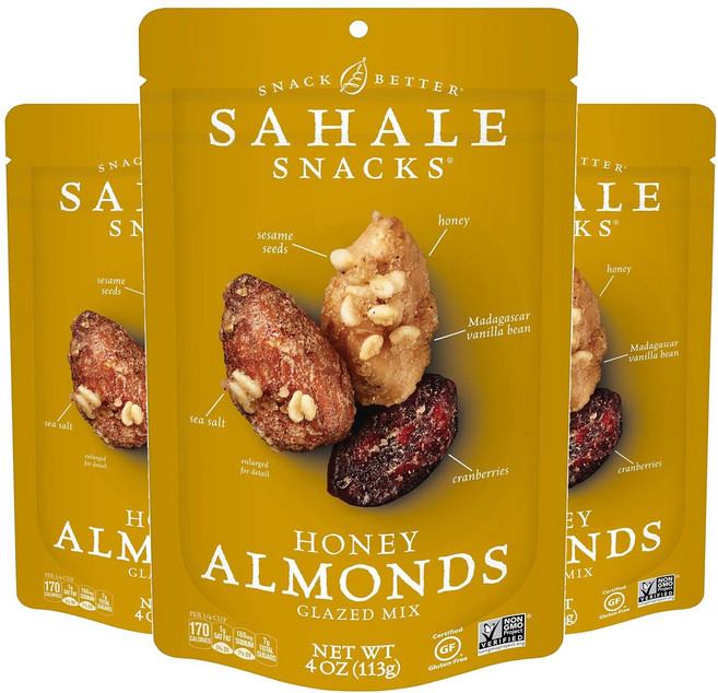 사할리스낵스 허니 아몬드 그레이지드 믹스, 3개, 113g
