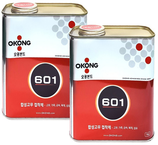 오공 601_1 공업용 산업용 합성 고무 가죽 본드 접착제 1kg 2개 1세트