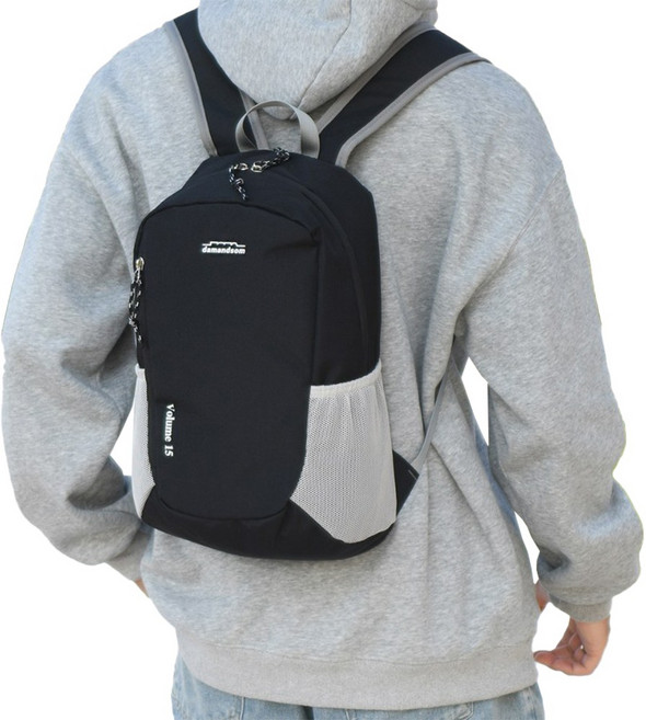 담앤드솜 담산 배낭 15L 남녀공용 백팩, 블랙