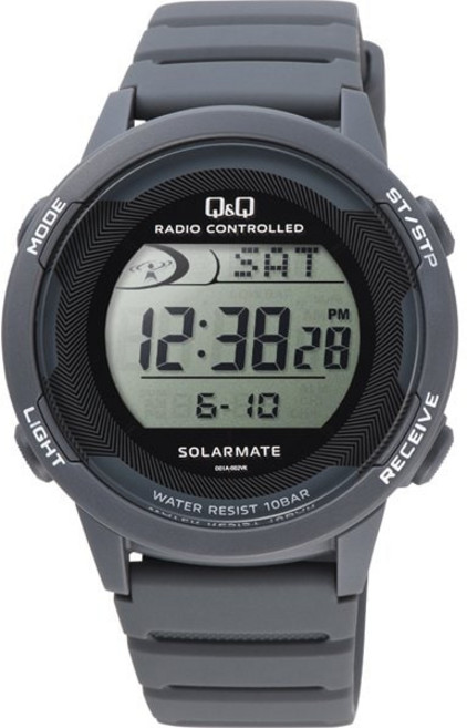 시티즌 Q&Q 큐앤큐 Y-D01A-002VK손목시계 디지털 전파 솔러 방수 날짜 우레탄 벨트