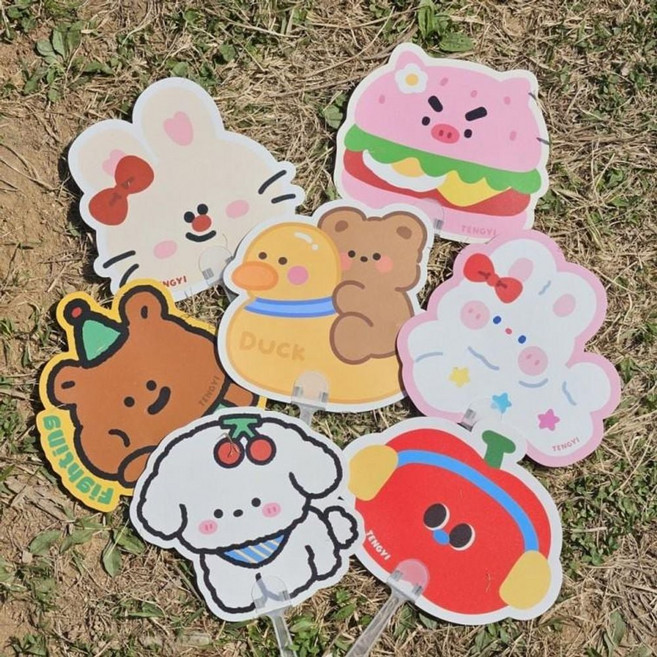 양면 캐릭터 부채 손부채 미니부채 휴대용 판촉 굿즈_ 202756EA