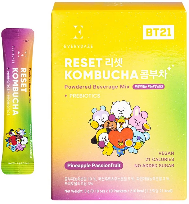 에브리데이즈 리셋 콤부차 파인애플패션후르츠, 5g, 10개 - 쿠팡