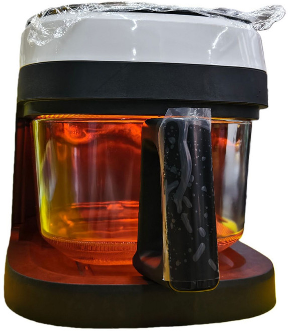 新空氣炸鍋機大容量air fryer智能可視免翻面電炸鍋定製, US國內可用-110V, 4L玻璃炸鍋-白色