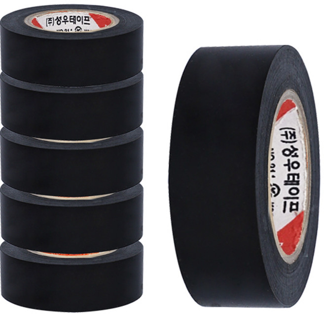 성우테이프 PVC 전기절연 테이프 1세트(블랙), 24개