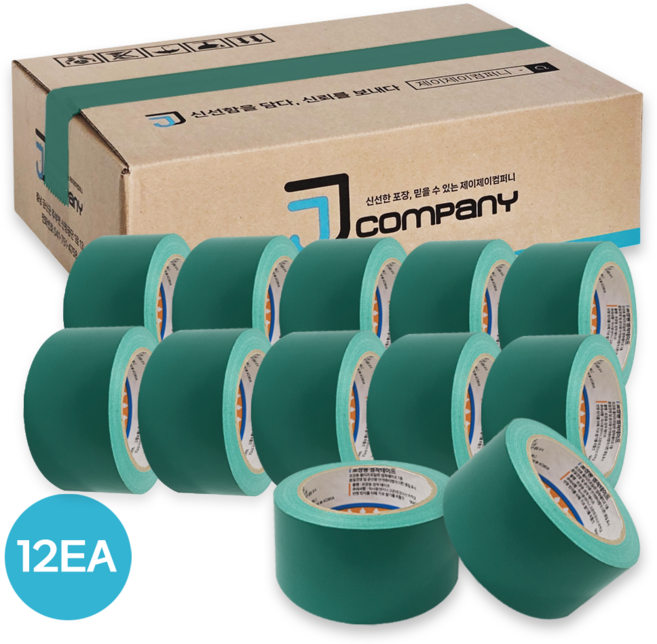 제이제이컴퍼니 청테이프 48mm x 25m, 12개