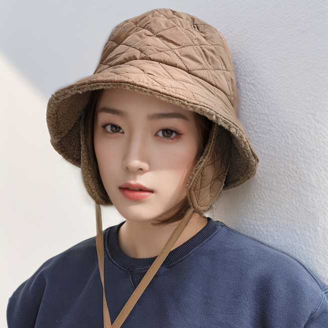 리빙스캔들 여성 누빔모자 귀달이 패딩모자 버킷햇 뽀글이 겨울 벙거지 바라클라바 끈 모자