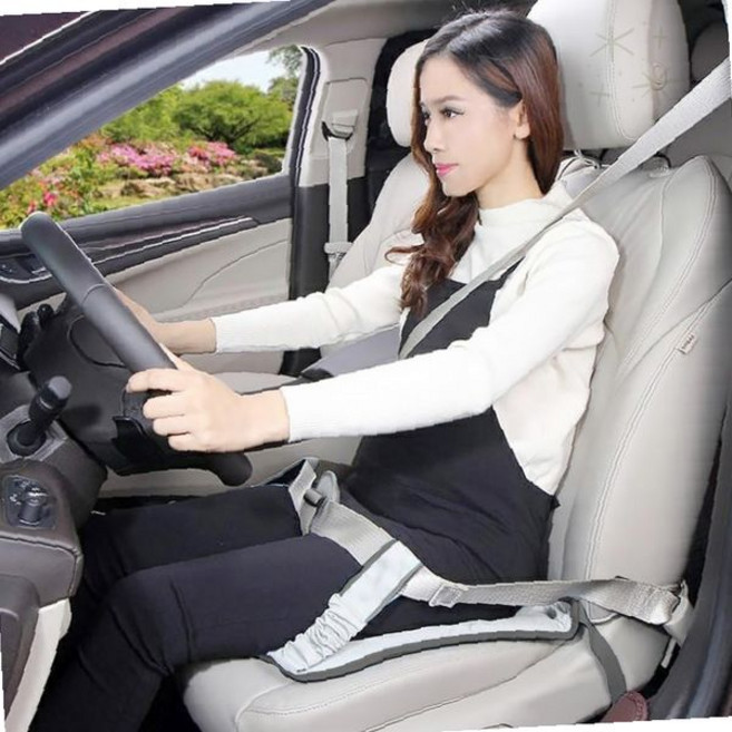 차량 탑승 임신 중 복부 압박 완화 벨트 위치 조정 쿠션 안전 착용 보조 장치, 블랙