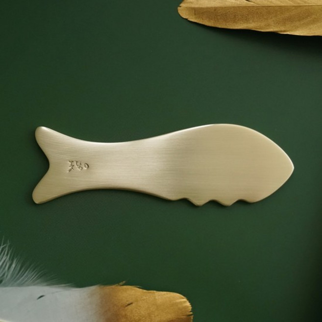 방짜유기 물고기 괄사 마사지기, 상세설명 참조, 1개