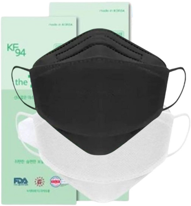 더숲 KF94 귀가 편한 마스크 대형 100매, 10매입, 10개, 블랙