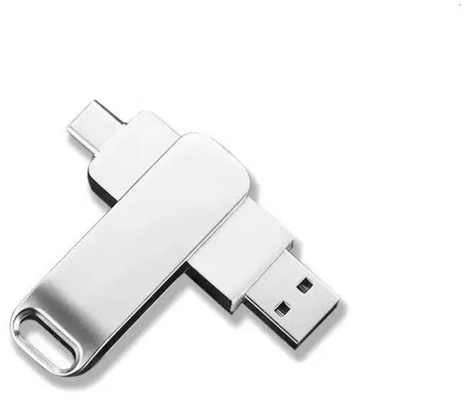 雙頭隨身碟 2TB USB3.1 槍灰色, 1個, 炫白銀【2TB】支持閃傳USB3.1