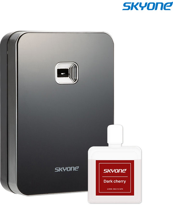 스카이원 방향제 자동 분사기 블랙 + 리필액, 1세트, 210ml, 다크체리