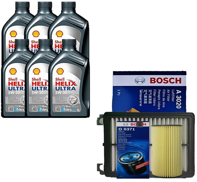 카니발 KA4 디젤 쉘 힐릭스 울트라 ECT C3 5W30(6L) 엔진오일+필터 세트 0371-3020, 5w30, 1개, 6L