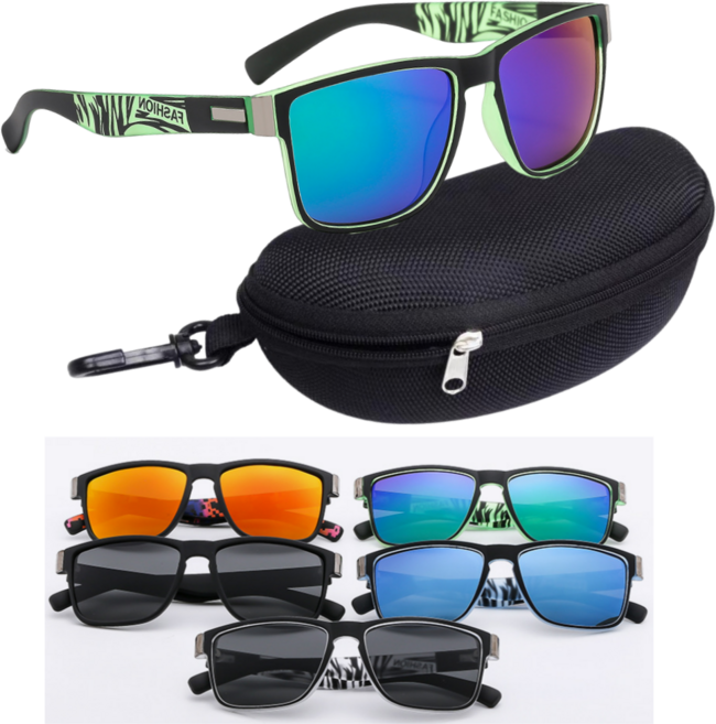 루미먼트 남녀공용 스포츠 패션 편광 선글라스, C5-블랙 그린/그린