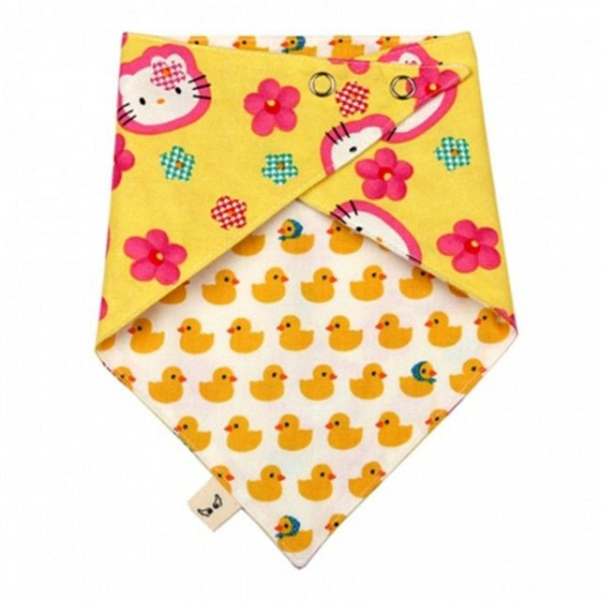 순면턱받이 국내제작 순면 양면스카프 키티얼굴 턱받이 스카프빕