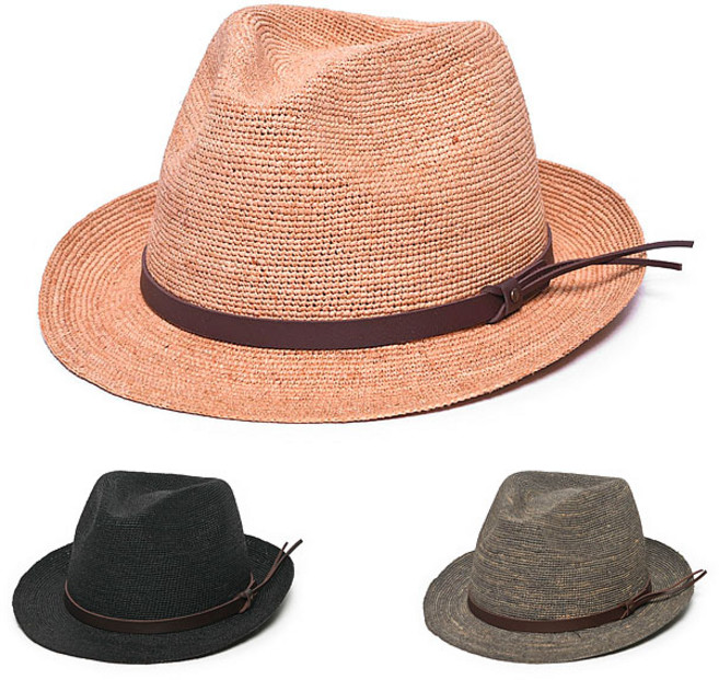 레더 태슬 벨트 라피아 중절모 여름 페도라 파나마햇