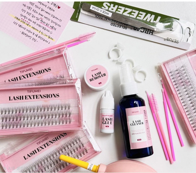 셀프속눈썹 연장 세트 아이래쉬 글루 속눈썹 가닥속눈썹, 브이10mm, 포인트11mm, 1개