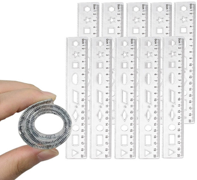 [데스크랩] 말랑말랑 구부러지는 자 20cm, 10개, 투명