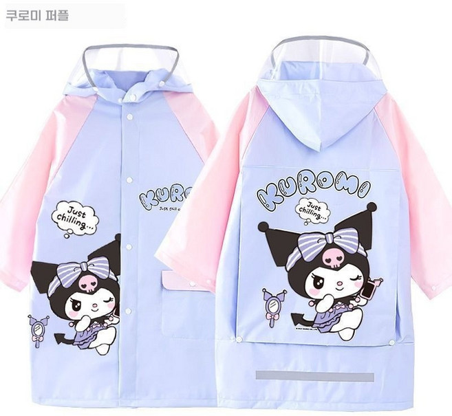 Sorpci 산리오 어린이 우비 초등학생 책가방 우비 캐릭터 레인코트 여아 비옷
