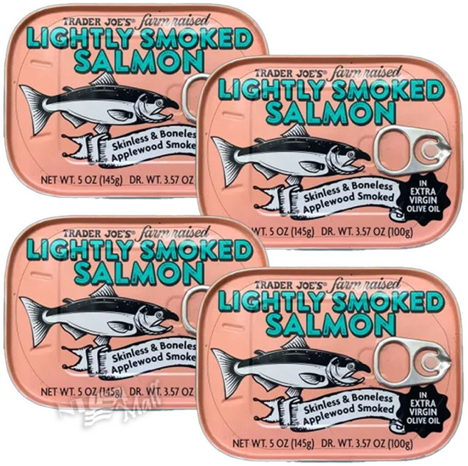 트레이더조 훈제연어 in 엑스트라버진 올리브오일 통조림 145g X 4개 TRADER JOE'S LIGHTLY SMOKED SALMON