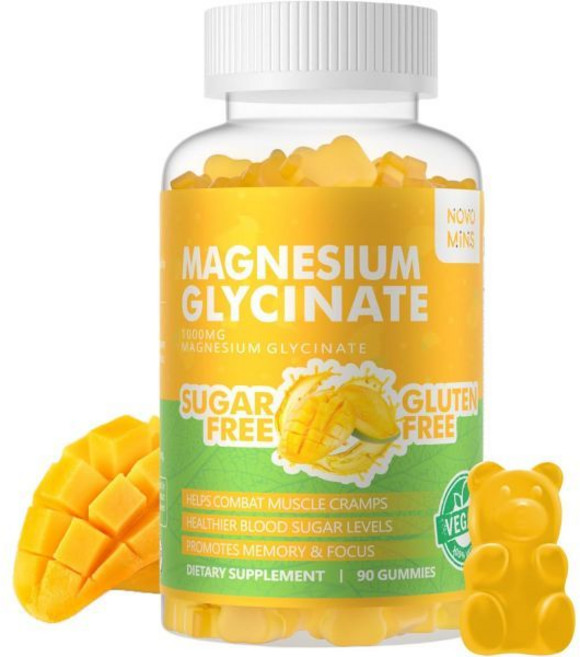 미국직배송 마그네슘 글리시네이트 칼륨 B6 코큐10 무설탕 라즈베리맛 구미 젤리 90정, Mango pineapple, 90 Count (Pack of 1), 1개