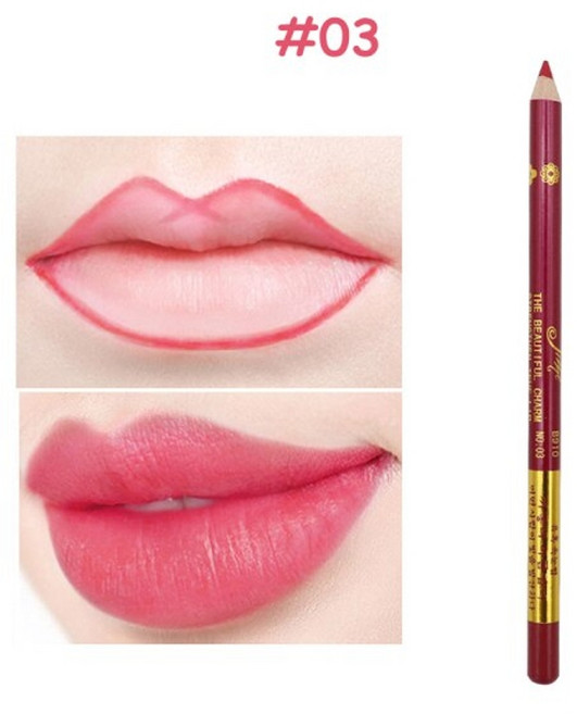 립글로즈 립틴트 립밤 립라이너 잘 지워지지 않는 착색 타투 립스틱 틴트 1pc 방수 매트 립 라인 펜 입술 아이 라이너 블러쉬 메이크업 롱래스팅 문신 스케치 염료 라이너 연필, 03, 1개