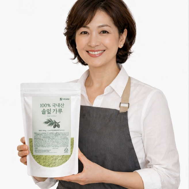 SALMSI 솔잎가루 분말 100%국내산 솔잎파우더 식약처 HACCP인증, 2개, 300g