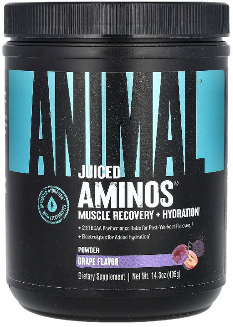애니멀 BCAA EAA Juiced Aminos 타우린 전해질 파우더 분말 포도맛 405g
