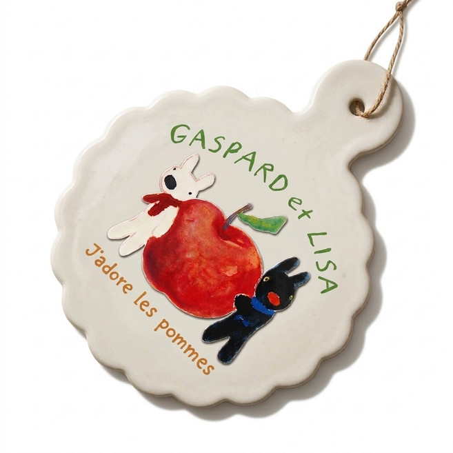 가스파드와 리사 세라믹 냄비받침, 1개, 구름모양 C-3