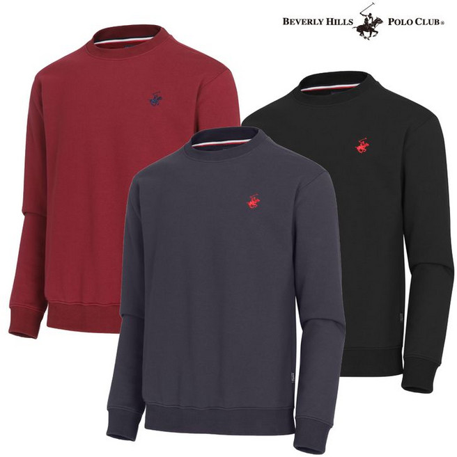 비버리힐스폴로클럽 남여 베이직 크루넥 맨투맨 티셔츠 3종택1