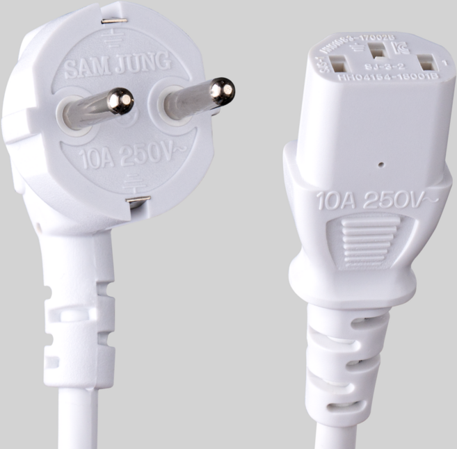 삼정 국산 AC 전원케이블 파워코드 화이트, 5m, 1개