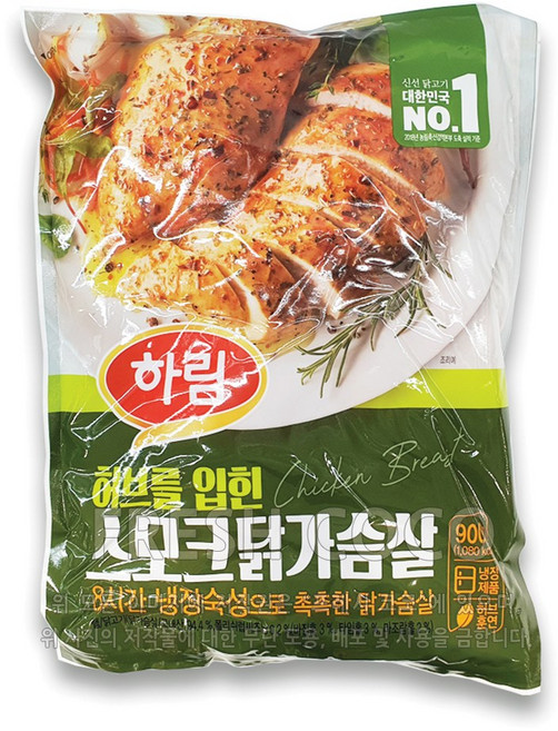하림 닭가슴살 허브를 입힌 스모크 닭가슴살 냉장 닭가슴살, 100g, 9개