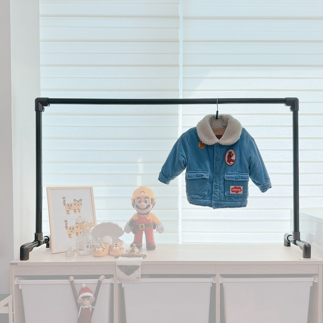 아기행거 미니행거 튼튼한 파이프행거 펄그레이, 가로 600mm, 높이 600mm