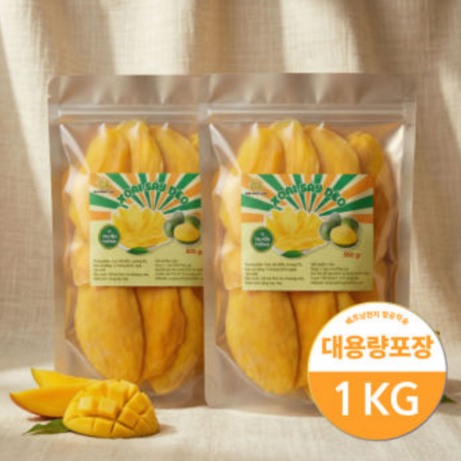 (항공직송)베트남 건망고 슬라이스 말린망고 건조망고, 4개, 500g