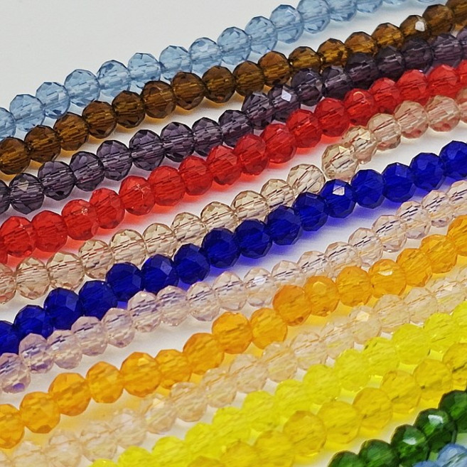 컬러 론델비즈 3mm 투명컬러 원석 목걸이 팔찌 반지 만들기 비즈부자재
