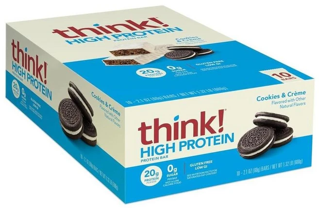 think! High Protein Bar Cookie Cream 씽크 하이 프로틴 쿠키앤크림 프로틴바, 10개 - 쿠팡