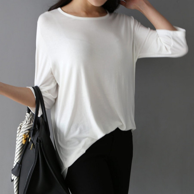 아이엠수 실켓 7부 라운드 티셔츠