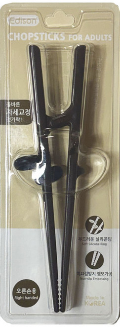 에디슨젓가락 성인용 30 성인젓가락(오른손), 브라운, 1개