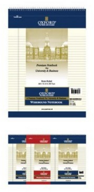 OXFORD 절취 스프링 노랑내지 상철 노트 A4, 랜덤, 4개