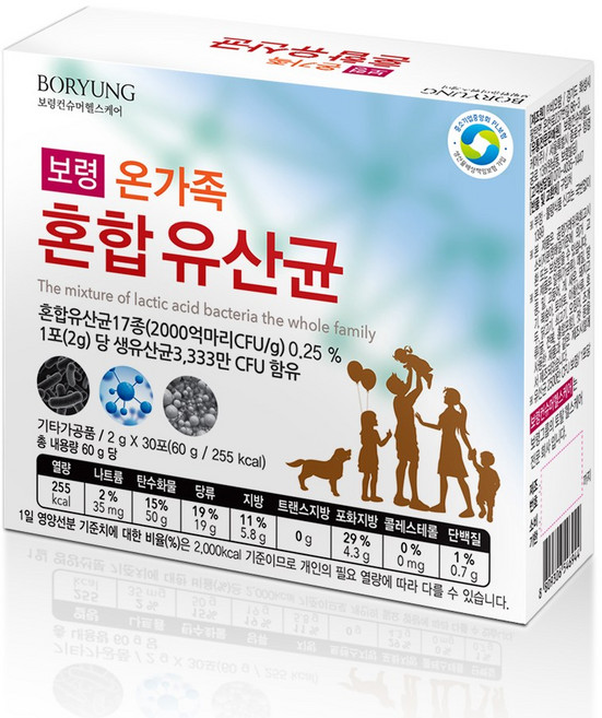 보령 온가족 혼합 유산균, 단품, 1개, 60g