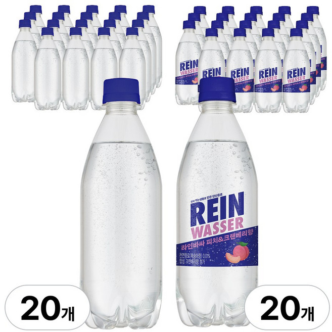 라인바싸 플레인+피치크렌베리, 500ml, 40개