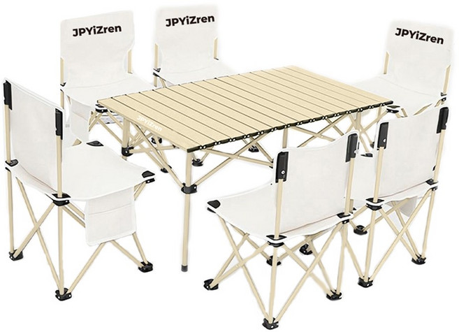아웃도어 테이블 의자 세트 초경량 접이식 폴딩 캠핑 테이블, 화이트