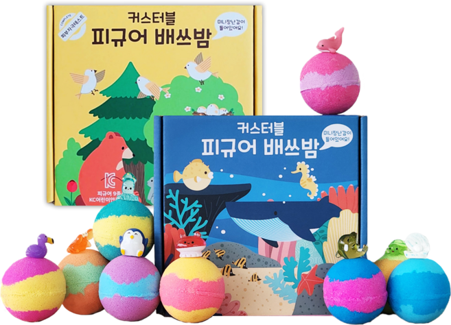 커스터블 피규어 배쓰밤 바다숲속동물 18구 세트, 1개, 1.26kg